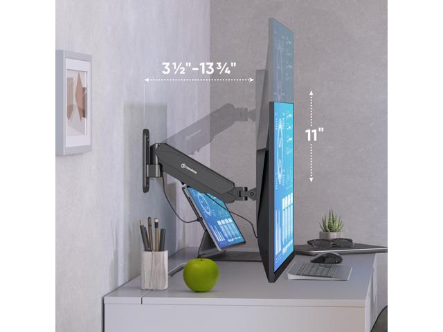 ONKRON TV Monitor Wall Mount Bracket for 13 32-Inch Screens Full Motion with Gas Spring Black G120