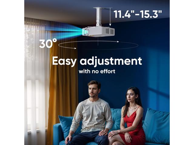ONKRON Universal Projector Ceiling Mount Adjustable Height & Wall Projector Mount Ceiling Mount for Projector up to 22 Lbs Drop Ceiling Mount Projector White Projector Wall Arm - image 3