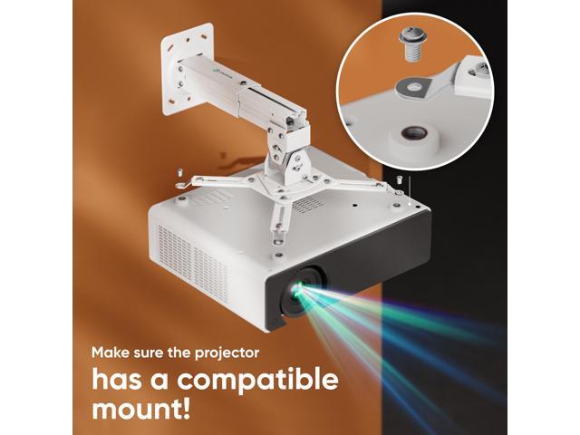 ONKRON Universal Projector Ceiling Mount Adjustable Height & Wall Projector Mount Ceiling Mount for Projector up to 22 Lbs Drop Ceiling Mount Projector White Projector Wall Arm - image 6