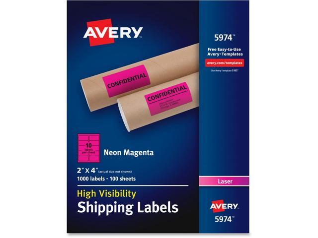 Avery High-Visibility Neon Shipping Labels