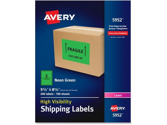 Avery High-Visibility Neon Shipping Labels