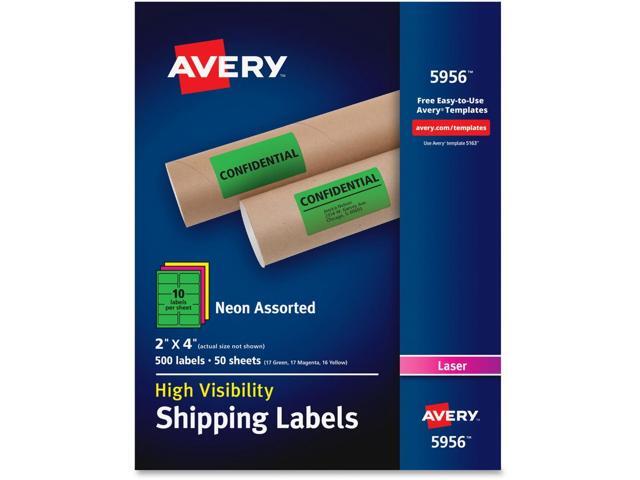 Avery High-Visibility Neon Shipping Labels
