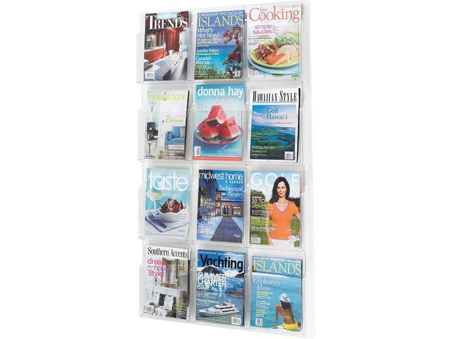 Safco Reveal Clear Literature Displays 12 Compartments 30w x 2d x 49h Clear