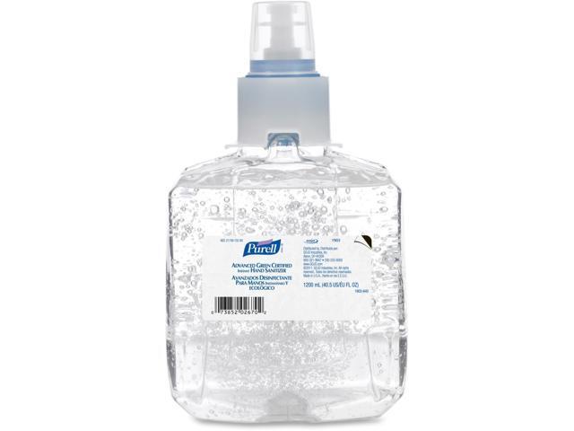 Purell 190302CT Advanced Green Certified Instant Hand Sanitizer Refill, 1200mL, FragranceFree, 2/Carton, 1 Carton