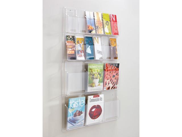 Safco Reveal Clear Literature Displays 18 Compartments 30w x 2d x 45h Clear