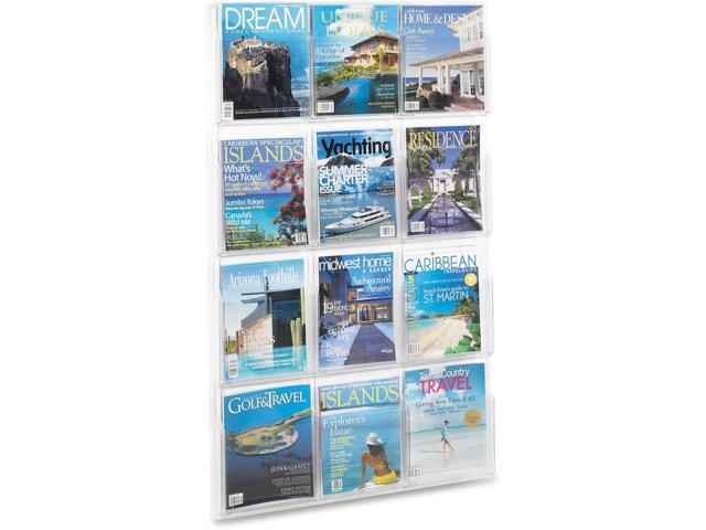 Safco Reveal Clear Literature Displays 12 Compartments 30w x 2d x 49h Clear