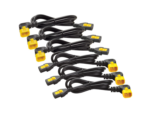 APC Power Cord Kit (6 ea), Locking, C13 to C14 (90 Degree), 1.8m, North America