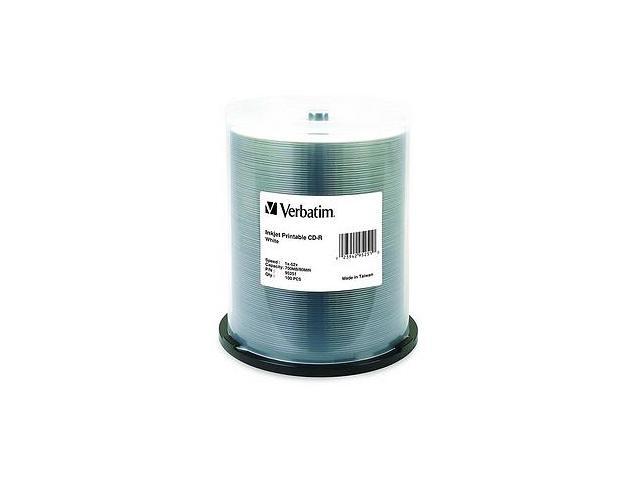 Verbatim CD-R 700MB 52X White Inkjet Printable - 100pk Spindle