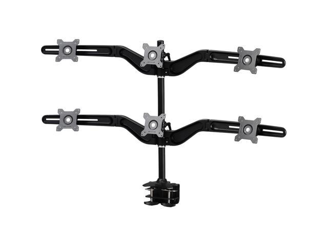 Hex Monitor Mount Clamp Base. Supports 6 LED or LCD Monitors. Up to 24 inch monitors supported.