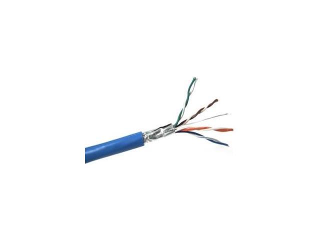Weltron Cat 6 STP 550 MHz Solid Shielded Plenum CMP Cable - 1000 Feet - Blue