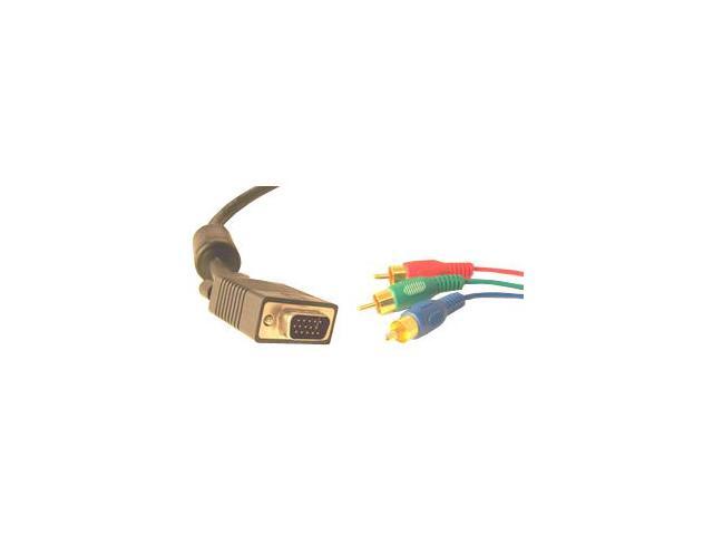 Micro Connectors 10 Feet SVGA HD15 To 3 RCA High-Resolution Video With Ferrite (M05-1079-10)