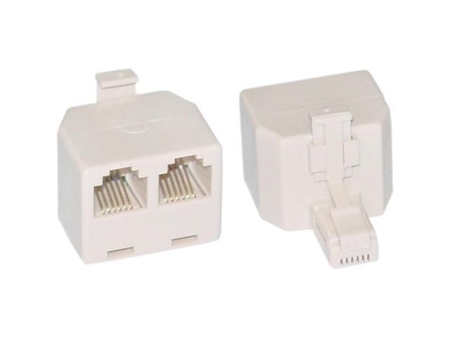 Cable Wholesale RJ11-RJ12 6P6C Straight T-Adaptor