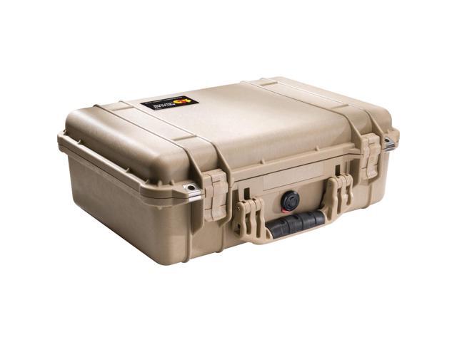 Pelican 1500 Medium Crushproof Dry Case, 18.5x14x7in, Desert Tan w/ Liner and Fo