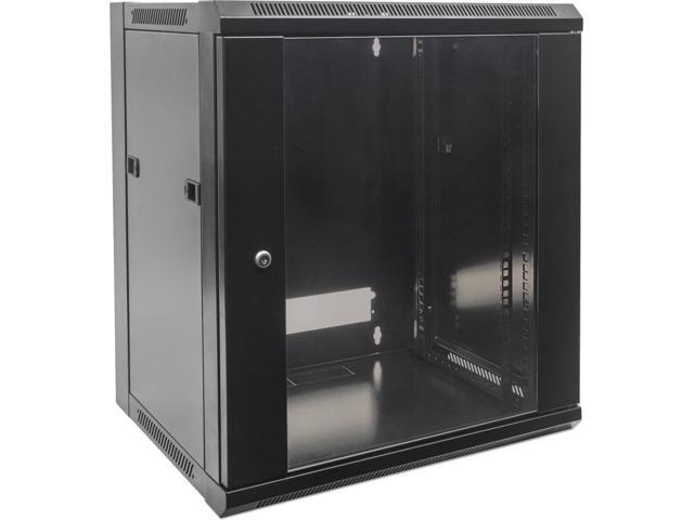 Intellinet 19' Wallmount Cabinet, 6U, 450 mm (17.7 in.) Depth, Flat Pack, Black