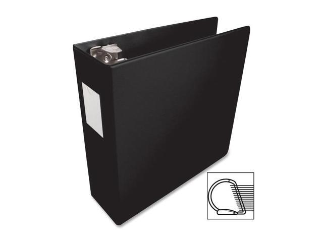 Business Source D-Ring Binder w/Label Holder Hvy-Dty 3' Black 33113
