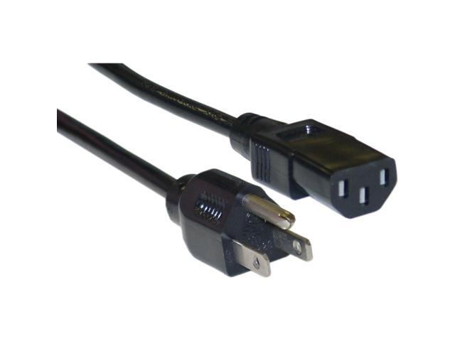 Cable Wholesale Computer / Monitor Power Cord, NEMA 5-15P to C13, 10 Amp, UL / CSA rated, 1.5 foot - Black