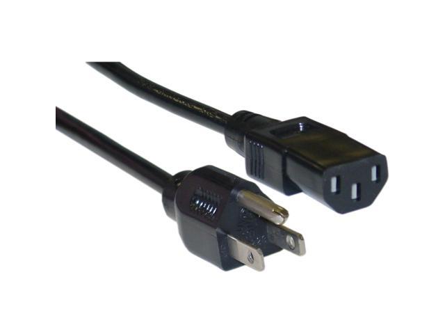 Cable Wholesale Computer / Monitor Power Cord, NEMA 5-15P to C13, 10 Amp, UL / CSA rated, 10 foot - Black