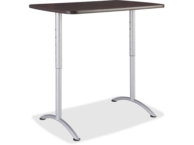 Iceberg - 69305 - Iceberg Walnut Top Sit-to-Stand Table - Rectangle Top - Arch Base - 2 Legs - 48 Table Top Length x 30