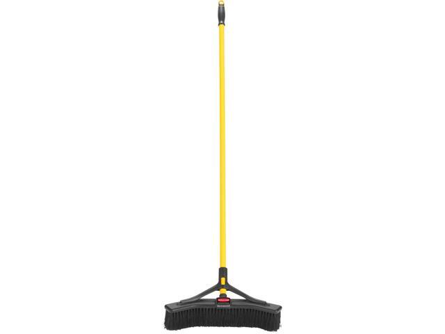 Rubbermaid Maximizer Push-to-Center Broom 18' Polypropylene Bristles Yellow/Blk