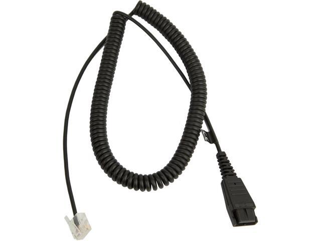 Jabra Quick Disconnect (QD) to Modular (RJ) Balanced Coiled Bottom Cord, 2 Meter