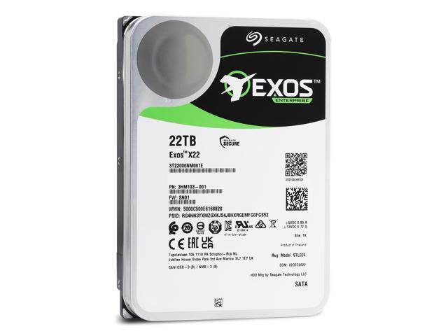 Seagate Exos X22 22TB SATA 6Gb/s 3.5' Enterprise Hard Drive - ST22000NM001E