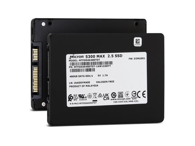 Micron 5300 MAX 480GB SATA 6Gb/s 2.5' Enterprise SSD - MTFDDAK480TDT-1AW1ZAB