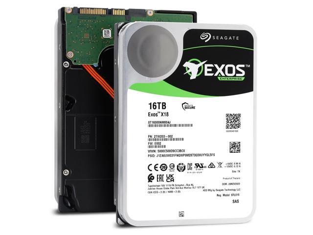 Seagate Exos X18 ST16000NM004J 16 TB Hard Drive - Internal - SAS (12Gb/s SAS) - Video Surveillance System, Storage System Device Supported -...