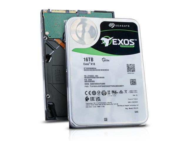 Seagate 16TB Exos X18 7200 RPM SAS 12 Gb/s 256MB Cache 512e/4Kn 3.5-inch Enterprise Hard Drive HDD (ST16000NM004J)