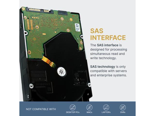 Seagate 16TB Exos X18 7200 RPM SAS 12 Gb/s 256MB Cache 512e/4Kn 3.5-inch Enterprise Hard Drive HDD (ST16000NM004J)