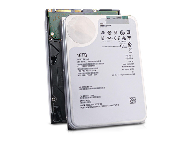 Seagate/HP Exos X16 ST16000NM010G 16TB 7.2K RPM SAS 12Gb/s 512e 256MB 3.5in Enterprise Hard Drive