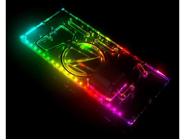 Bykski Distro Plate For Lian Li O11 Dynamic EVO (Front Mount) - PMMA w/ 5v Addressable RGB (RBW) (RGV-LAN-O11-LI-EVO-P-K)