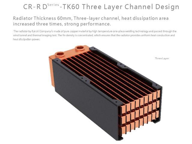 Bykski 80mm x 60mm RC Series Radiator, 80mm x 4, Quad Fan (CR-RD80X4RC-TK60)