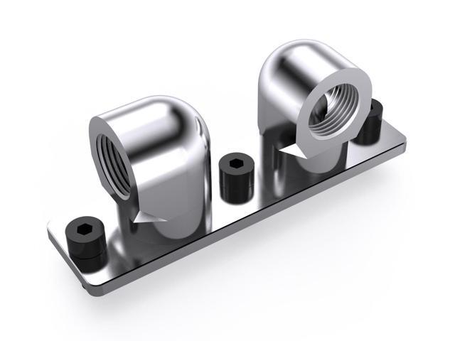 Bykski GPU Block 90 Degree Rotary Bridge Module - Silver (B-VGA-MINI-X)