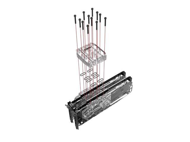 Bykski Dual GPU 40mm SLI/CF Connection Bridge Block for TC Blocks - (B-L2-2WAY-TC)