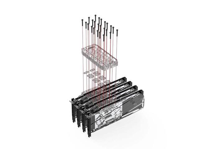 Bykski Quad GPU 40mm SLI/CF Connection Bridge Block for TC Blocks - (B-L3-4WAY-TC)