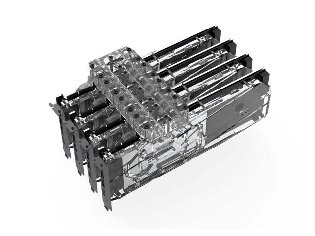 Bykski Quad GPU 40mm SLI/CF Connection Bridge Block for TC Blocks - (B-L3-4WAY-TC)
