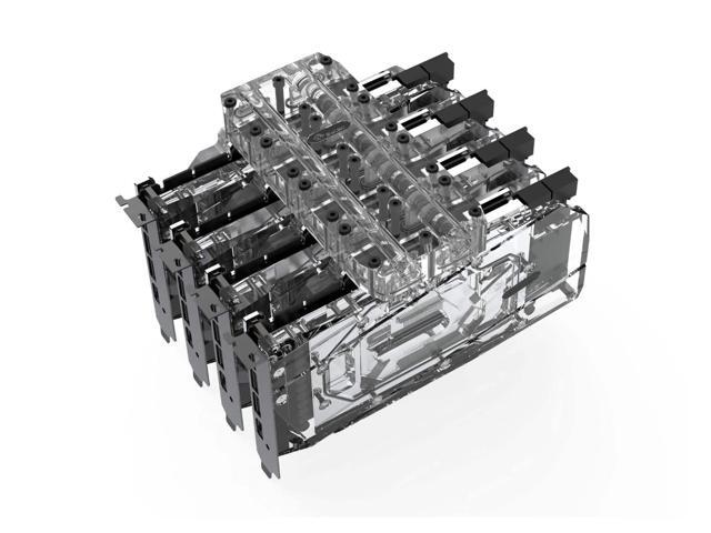 Bykski Quad GPU 40mm SLI/CF Connection Bridge Block for TC Blocks - (B-L4-4WAY-TC)
