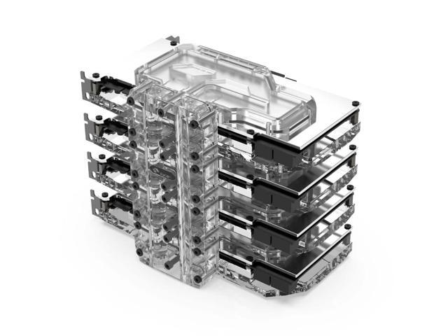 Bykski Quad GPU 40mm SLI/CF Connection Bridge Block for TC Blocks - (B-L4-4WAY-TC)