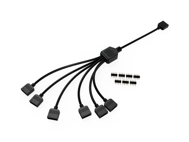 Bykski 5v / 12v Motherboard A-RGB / RGB Header 1x 6 Expansion Cable (B-1P6L-X)
