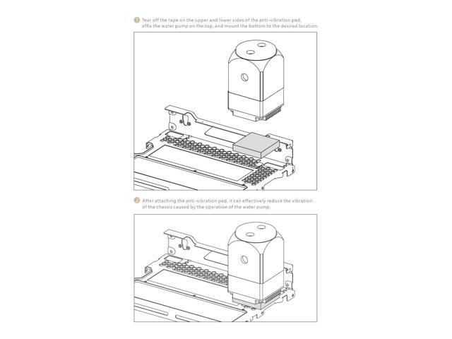 Bykski 50mm x 50mm x 10mm Water Pump Double-Sided Adhesive Anti-Vibration Mount Pad (B-CRL)