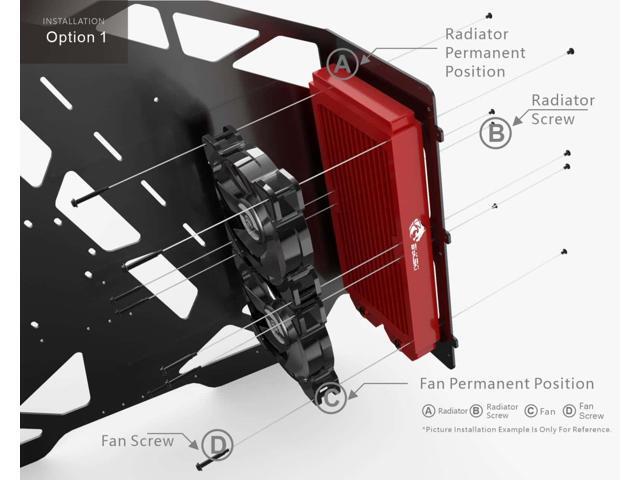 Bykski 280mm x 30mm RC Series Radiator, 140mm x 2, Dual Fan (CR-RD280RC-TN-V3)