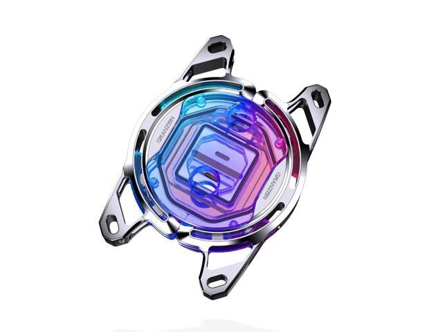Granzon GAM0.1 CPU Water Cooling Block w/ 5v Addressable RGB (RBW) (for AMD Ryzen 3/5/7/9, AM4/AM3+/AM3) - Silver
