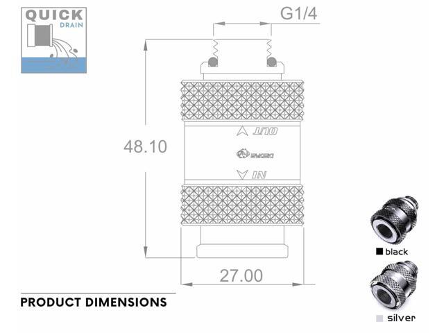 Bykski G1/4 Male to Female Pull Drain Valve (CC-HP-X-V4)