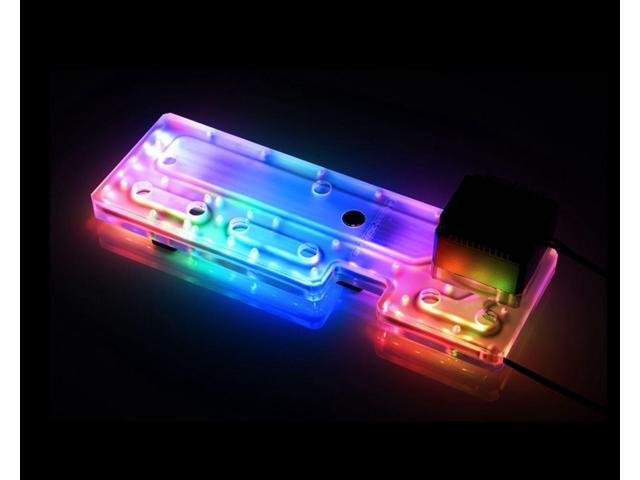 Bykski Distro Plate For Antec DF600 / DP502 - Frosted PMMA w/ 5v Addressable RGB (5v A-RGB LED) (RGV-ANTEC-DF600-P-F-K)