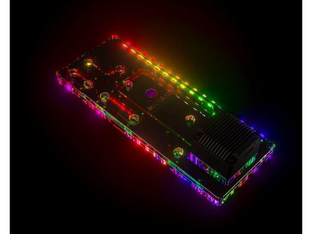 Bykski Distro Plate For LIAN LI Ghost Axe III - PMMA w/ 5v Addressable RGB (RBW) (RGV-LAN-COOLIII-P-K)