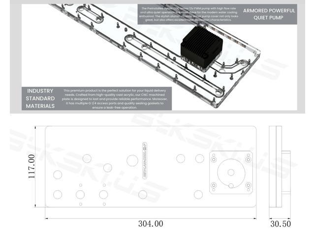 Bykski Distro Plate For LIAN LI Ghost Axe III - PMMA w/ 5v Addressable RGB (RBW) (RGV-LAN-COOLIII-P-K)