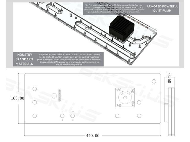 Bykski Distro Plate For TT VIEW 51 TG ARGB - PMMA w/ 5v Addressable RGB (RBW) (RGV-TT-V51-P-K)