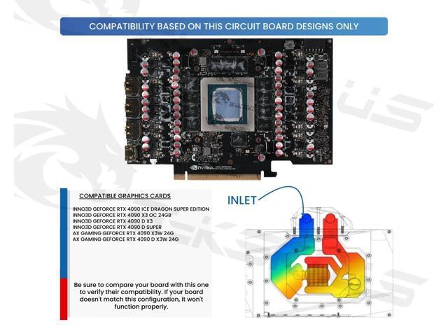 Bykski Full Coverage GPU Water Block and Backplate for INNO3D/AX GAMING GEFORCE RTX 4090 X3 (SELECT MODELS ONLY) (N-ICH4090-X)
