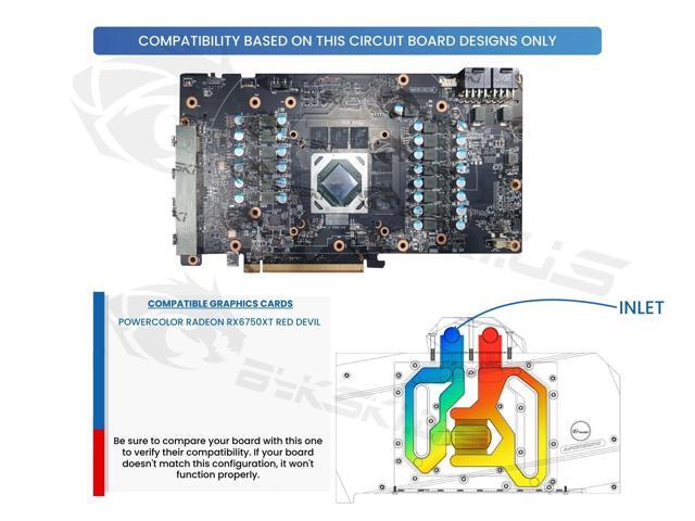 Bykski Full Coverage GPU Water Block and Backplate for PowerColor RX 6750 XT Red Devil (A-PC6750XT-X)