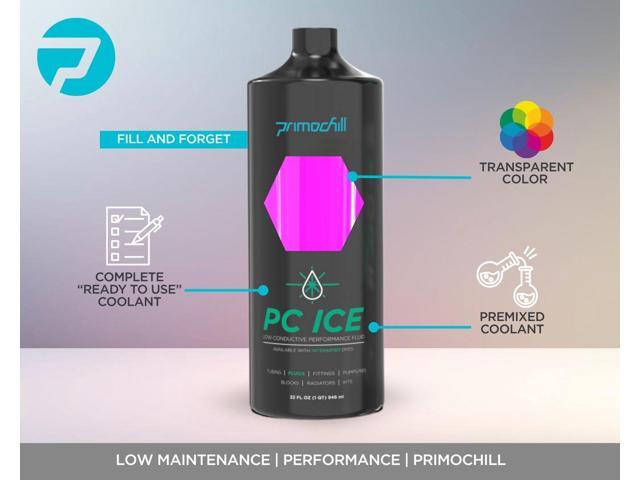 PrimoChill Ice - Computer WaterCooling Coolant, Low-Conductive, Transparent, Full Protection, Proudly Made in the USA (32oz/.9L)